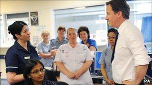 David Cameron with NHS staff