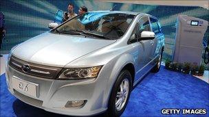 BYD car on display