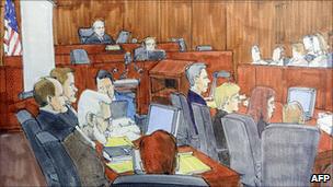 Tahawwur Rana, shown in a courtroom illustration in Chicago