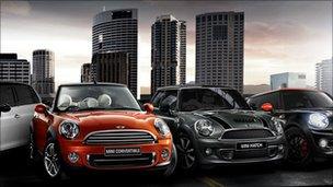 Mini cars on the company's website