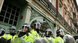 Policemen outside Fortnum and Mason