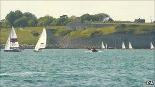 Sailing boats in Weymouth