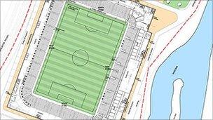 Plans for the new football stadium in Rotherham