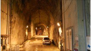 A giant access tunnel inside the Dinorwig power plant