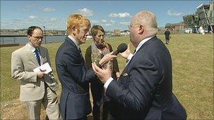 Eric Pickles and reporters