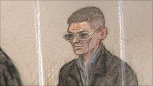 Court drawing of Nigel Leat