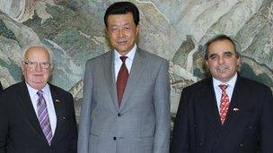 Senators Le Sueur and Cohen with the Chinese Ambassador to Britain, His Excellency Liu Xiaoming