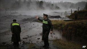 The Nilahue river after the eruption of the Puyehue-Cordon Caulle volcano, Los Venados, Chile, 9 June 2011