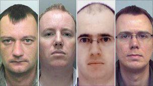 (left - right) Ian Frost, 35, Paul Rowland, 34, Paul Frost, 37, and Ian Sambridge, 32