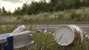 Rubbish on A34