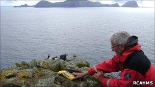 Survey team member Ian Parker on Boreray