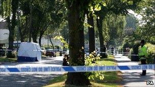 Scene of shooting in Wythenshawe