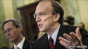 Stuart Bowen speaking on Capitol Hill in 2010