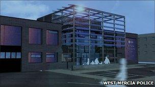 Artist's impression of new police and fire station in Bromsgrove