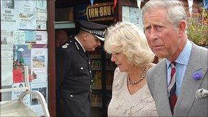 Prince Charles and Camilla in Blythburgh