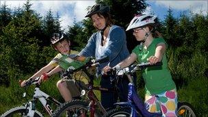 Family mountain biking