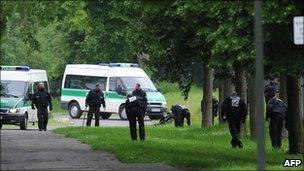 Scene of a WWII bomb explosion in Gottingen, Germany