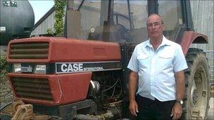 John Thorne and tractor