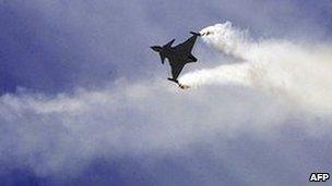 Saab Gripen takes to the air at the Farnborough Air Show, July 17th 2006