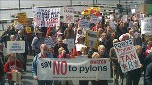 Protest in Cardiff Bay