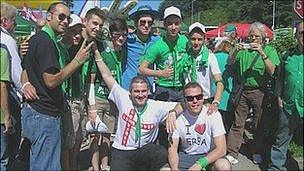 Supporters at the Northern League rally in Pontida, Italy