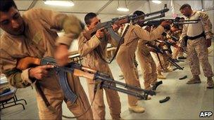 Afghanistan National Army (ANA) soldiers undergoing training