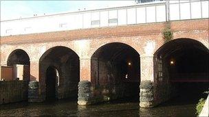 River Aire under Leeds railway station