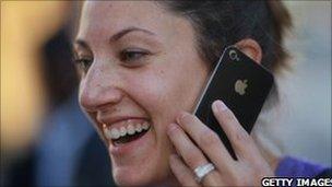 Woman with iPhone