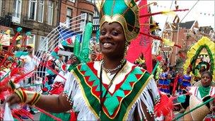 A dancer at Leicester Caribbean Carnival 2010