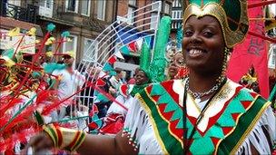 A dancer at Leicester Caribbean Carnival 2010