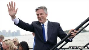 Jon Huntsman at his campaign announcement in June 2011