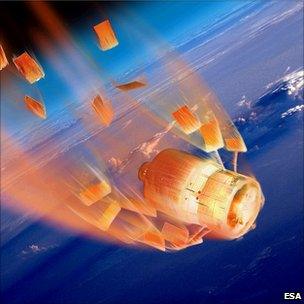 Artist impression of re-entry (Esa)