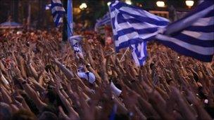 Demonstrators in Athens
