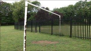 Fence built through goal