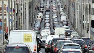 Traffic jam in Brussels - file pic