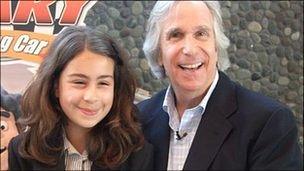 Izzy Papworth and Henry Winkler