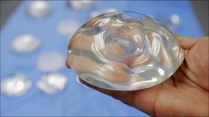 A breast implant, shown in a file photo