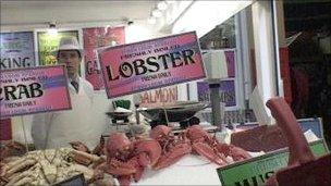 Lobsters on sale in Jersey