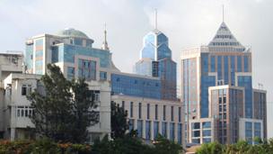 Buildings on MG Road in Bangalore