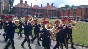 Troops on Freedom of the Town march in Marlborough