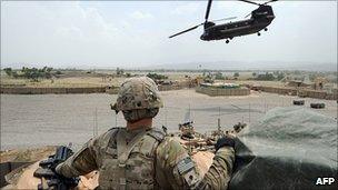 US soldier at an outpost in Afghanistan (file pic)