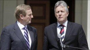 Irish Prime Minister Enda Kenny and Northern Ireland First Minister Peter Robinson