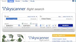 Skyscanner website