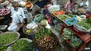 Vegetable seller in India