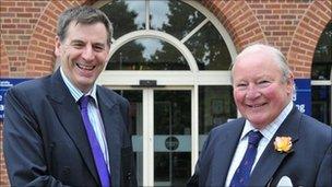 Professor David Green (l) University of Worcester Vice-Chancellor, and Clive Richards