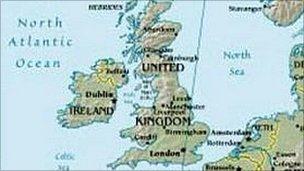 map of Britain and Ireland