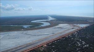 Aerial shot of site where the Acu Superport will be built