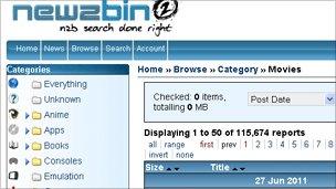 Screengrab of Newzbin 2, 鶹ҳ