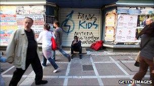 Closed shops in Athens