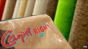 Carpetright logo and carpets